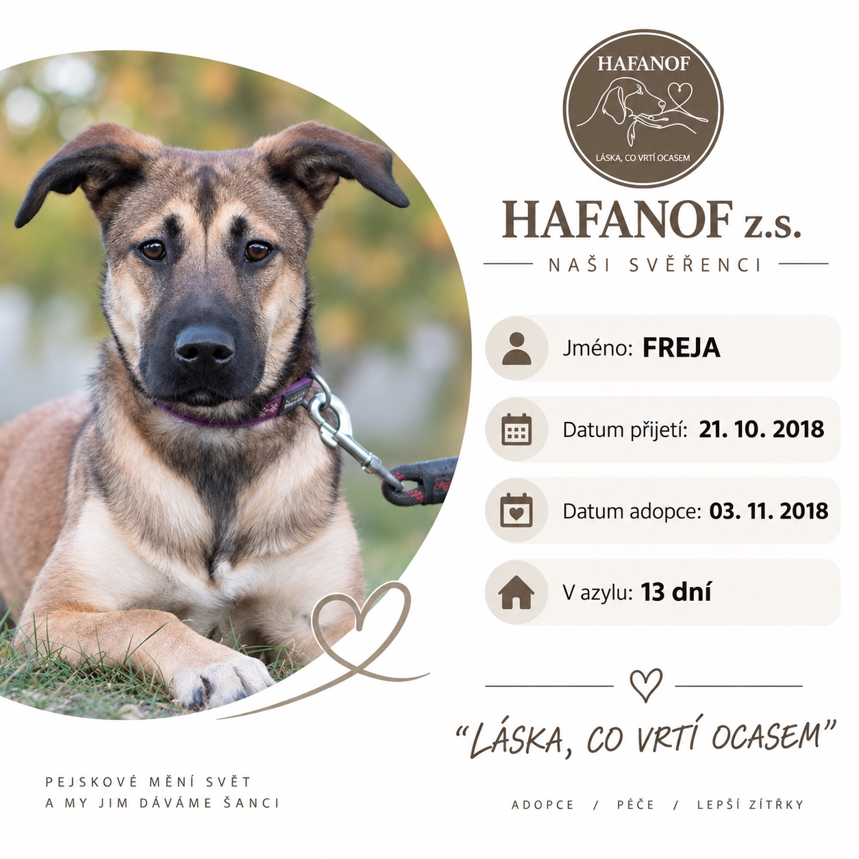 Freja – bývalá svěřenkyně Hafanofu